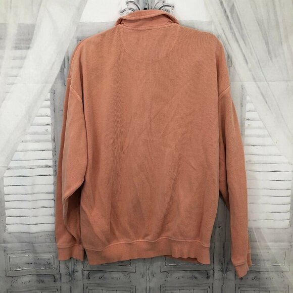 Tommy Bahama Men's Large Sweater  Relax Orange Half Zip Pullover 100% Cotton - Picture 2 of 6